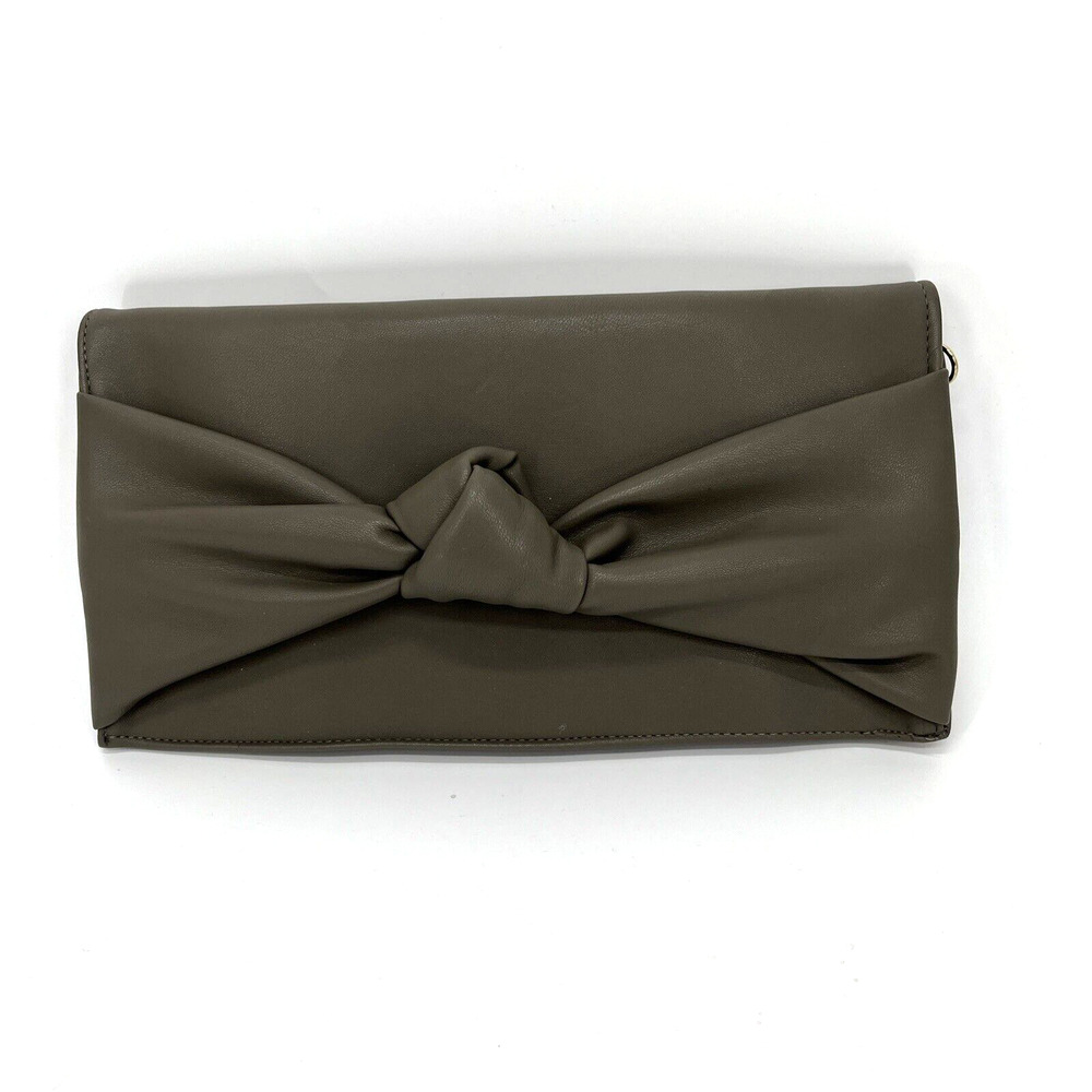 Max Studio‎ Clutch Crossbody Handbag Taupe Gray CIRA Bow Clutch